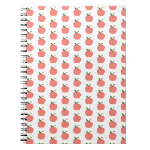 Apple Pattern   Cute Teacher Modern Scandi Pink Notitieboek