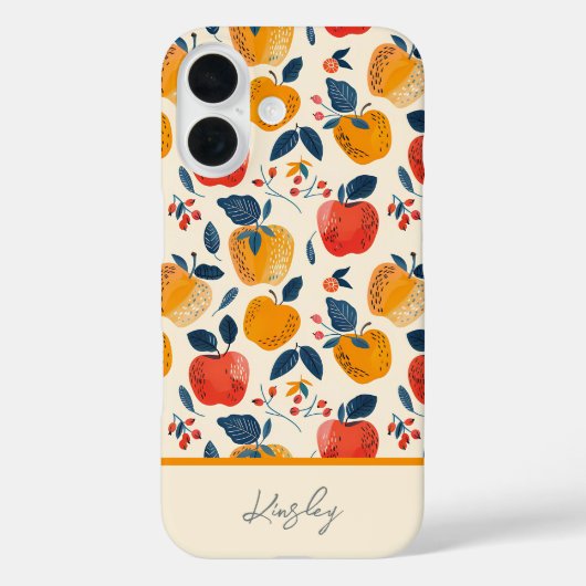 Apple Pattern met aangepaste naam Case-Mate iPhone Case (Achterkant)