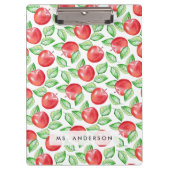 Apple Pattern Personalized Teacher Klembord (Voorkant)