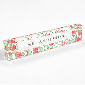 Apple Pattern Personalized Teacher Naambordje