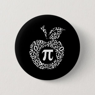 Apple Pi Algebra Sign Wiskunde Funny Pi Day Gift Ronde Button 5,7 Cm