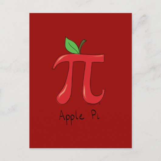 Apple Pi Cute Wiskunde Pi Day Briefkaart (Voorkant)
