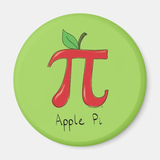 Apple Pi Cute Wiskunde Pi Day Magnet Magneet (Voorkant)