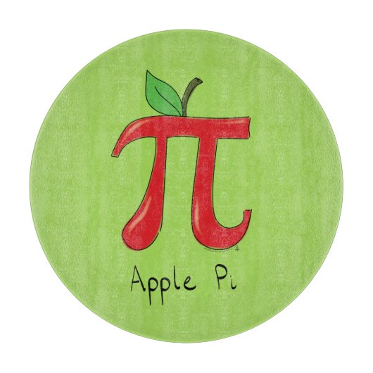 Apple Pi Cute Wiskunde Pi Day Pie Cutting Board Snijplank (Voorkant)