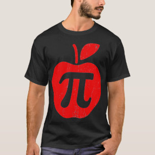 Apple Pi Day Funny Wiskunde Nerd Pie Teacher 314 T-shirt