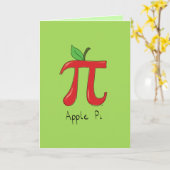 Apple Pi Schattigee Wiskunde Pi Day Wenskaart Kaart (Gele Bloem)