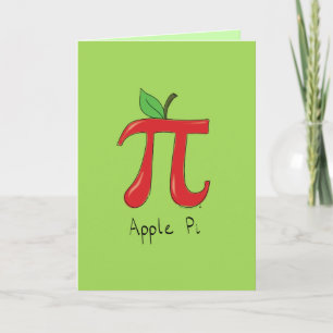 Apple Pi Schattigee Wiskunde Pi Day Wenskaart Kaart
