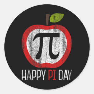 Apple Pi Shirt Wiskunde Ronde Sticker