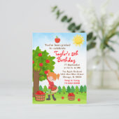 Apple Picking Anniversaire Red Hair Girl Carte pos (Debout devant)