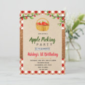 Apple picking party uitnodiging (Staand voorkant)