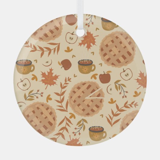 Apple Pie Autumn:  graphics Glas Ornament (Voorkant)