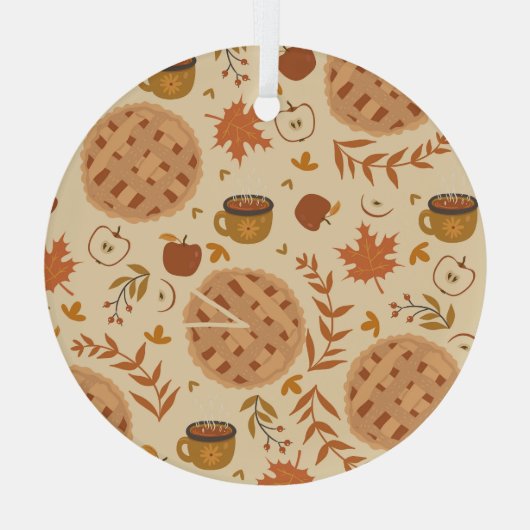 Apple Pie Autumn:  graphics Glas Ornament (Achterkant)
