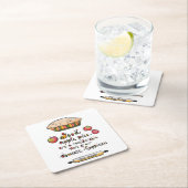 Apple Pie Baking Jane Austen Quote Vierkante Kartonnen Onderzetter (Insitu)