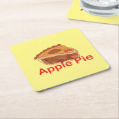 Apple Pie Dessert Vierkante Kartonnen Onderzetter (Schuin)