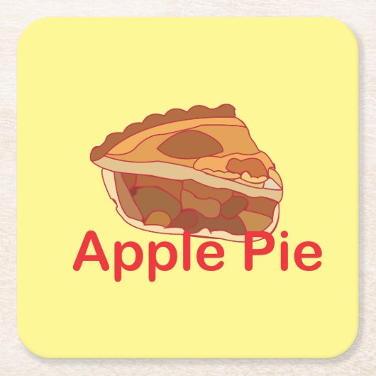 Apple Pie Dessert Vierkante Kartonnen Onderzetter (Voorkant)