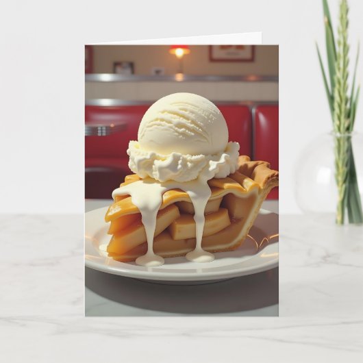 Apple Pie en Vanilla Ice Cream Verjaardag Kaart (Voorkant)