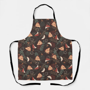 Apple Pie Floral Pattern Black Schort