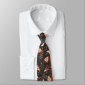 Apple Pie Floral Pattern Black Stropdas (Gebonden)