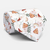 Apple Pie Floral Pattern White Stropdas (Opgerold)