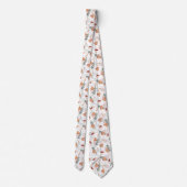 Apple Pie Floral Pattern White Stropdas (Achterkant)