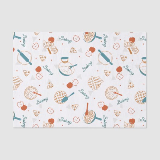 Apple Pie Lover Pattern Tissuepapier (Voorkant)