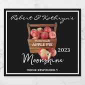 Apple Pie Moonshine - Gepersonaliseerd Likeurfles Etiket (Enkel label)