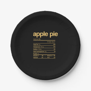 Apple Pie Nutrition Feit Funny Thanksgiving Chris Papieren Bordje