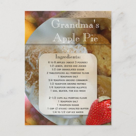 Apple Pie of Dessert Recipe Briefkaart (Voorkant)