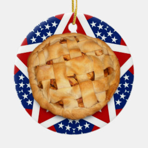 Apple Pie op sterren & Stripes Keramisch Ornament