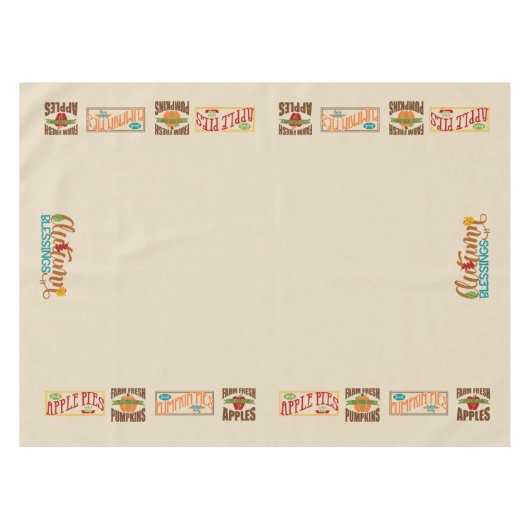 Apple Pie, Pumpkin Pie Herfst Tablecover Tafelkleed (Voorkant (Horizontaal))