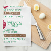Apple Pie Recipe Gift Tea Kitchen Towelen Theedoek (Quarter Fold)