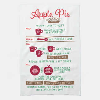 Apple Pie Recipe Gift Tea Kitchen Towelen Theedoek