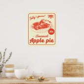 Apple Pie Retro Aesthetic Diner Promo Poster (Cuisine)