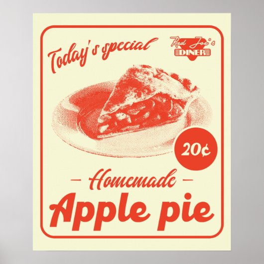 Apple Pie Retro Aesthetic Diner Promo Poster (Devant)