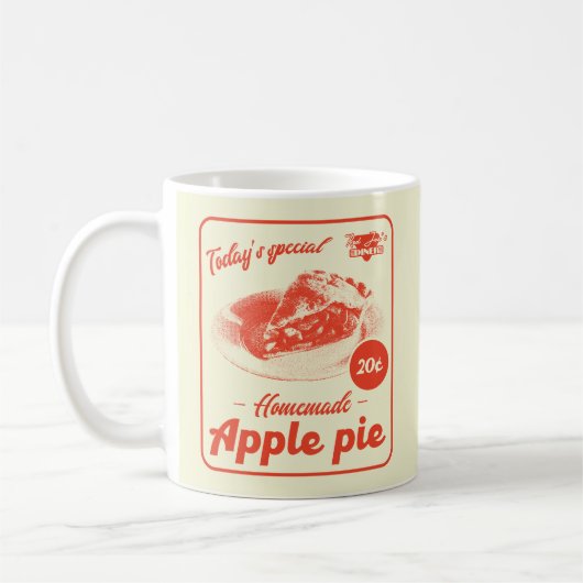 Apple Pie Retro Aesthetic Diner Promo Poster Koffiemok (Links)