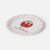 Apple Pink Bow preppy Coquette 1e verjaardag Papieren Bordje (Gekanteld)