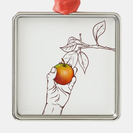 Apple-pluche Metalen Ornament (Voorkant)