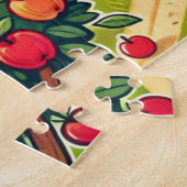 Apple plukt op het boerderij legpuzzel (Zijkant)