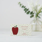 Apple pour le carte de visite de professeur (Debout devant)