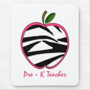 Apple prek voor leerling-Zebra Muismat