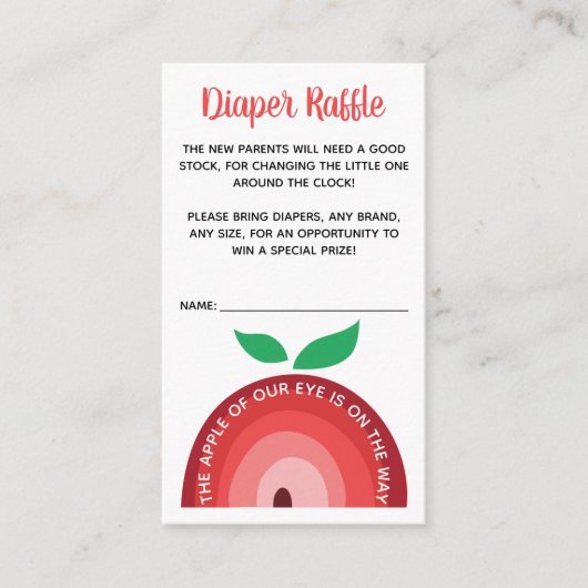Apple Rainbow, Baby shower Diaper Raffle Enclosure Informatiekaartje (Voorkant)