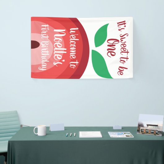 Apple Rainbow, Sweet om één, 1e verjaardag te zijn Spandoek (Beurs)