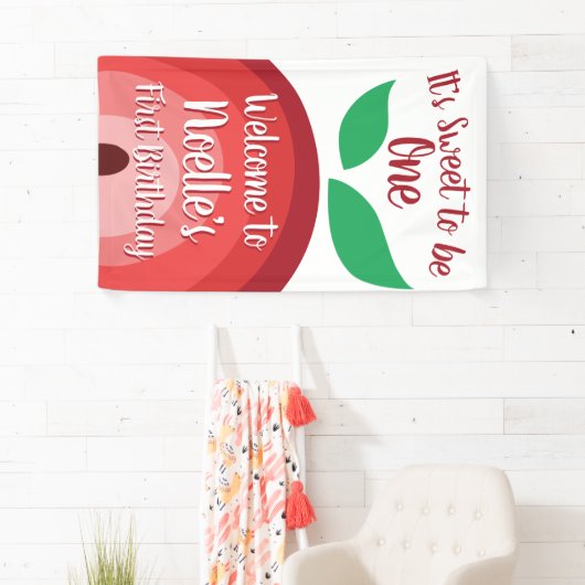 Apple Rainbow, Sweet om één, 1e verjaardag te zijn Spandoek (Insitu)