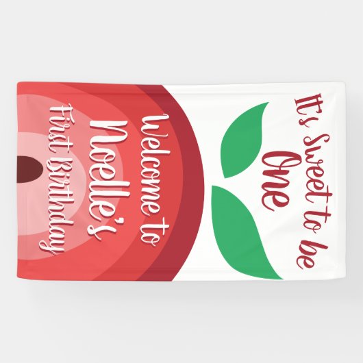 Apple Rainbow, Sweet om één, 1e verjaardag te zijn Spandoek (Horizontaal)