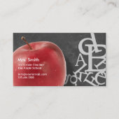 Apple & Random Alphabets Chalkboard School Teacher Visitekaartje (Voorkant)