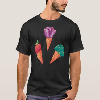 Apple red cabbage and broccoli veggie Ice crème fa T-shirt