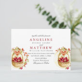 Apple Red Heart Leaf Tree Weddenschap Kaart (Staand voorkant)