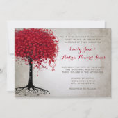 Apple Red Heart Leaf Tree Weddenschap Kaart (Voorkant)
