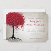 Apple Red Heart Leaf Tree Weddenschap Kaart (Voorkant)