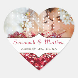 Apple Red Je foto Romantic Heart Leaf Hart Sticker